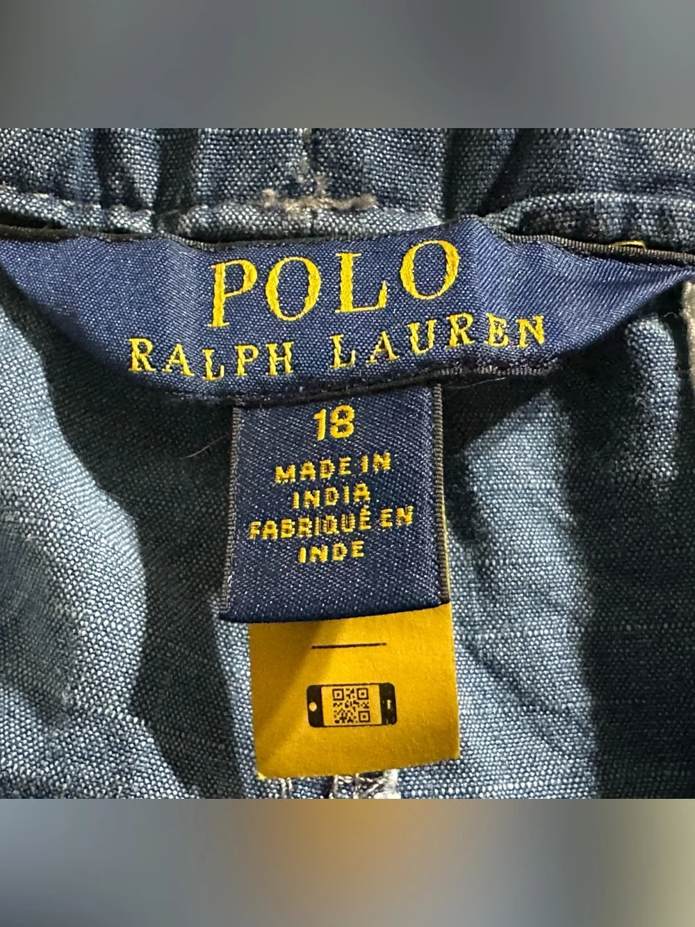 Polo Ralph Lauren red pony Drawstring Denim Cargo Shorts boys size 18